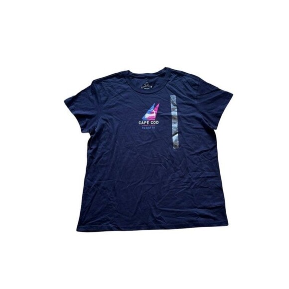 Cuffy's Cape Cod Regatta T-Shirt Women's Size XL Navy Blue Tee - Preppy - Beach - Picture 1 of 7